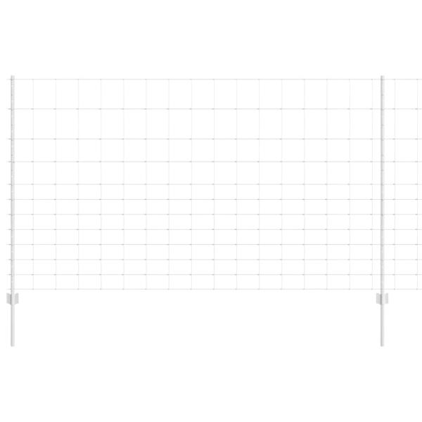 Zaunpfosten 22 Stück U-Profil 140 cm verzinkter Stahl, Feldzaun 1,4x50 m verzinkter Stahl