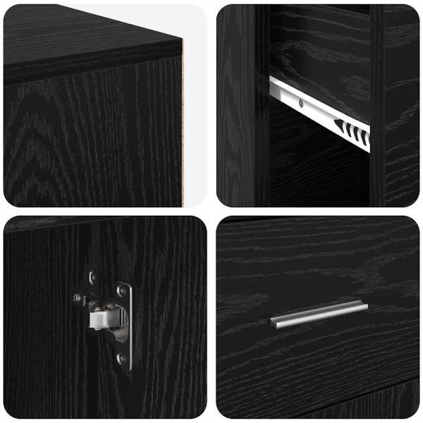 Eckschreibtisch Schwarz Eiche 102x88x75 cm Holzwerkstoff