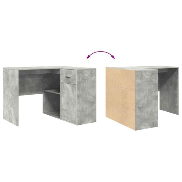 Eckschreibtisch Beton Grau 102x88x75 cm Holzwerkstoff