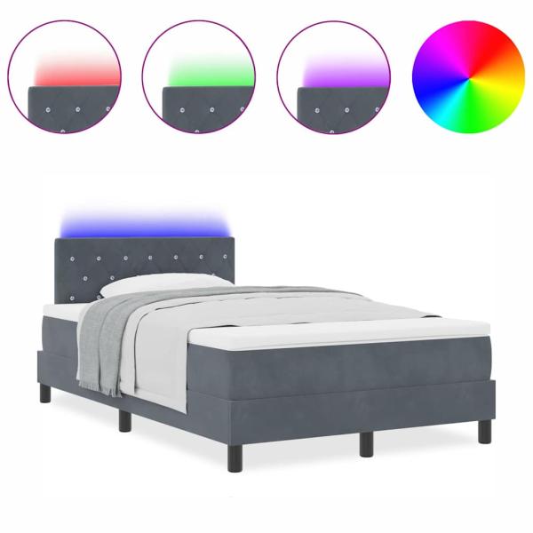 Boxspringbett mit Matratze Dunkelgrau Samt