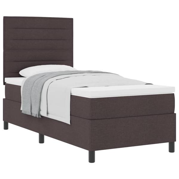 Boxspringbett mit Matratze Dunkelbraun 80x200 cm Stoff