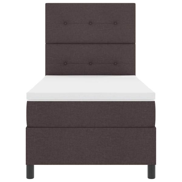Boxspringbett mit Matratze Dunkelbraun 80x200 cm Stoff