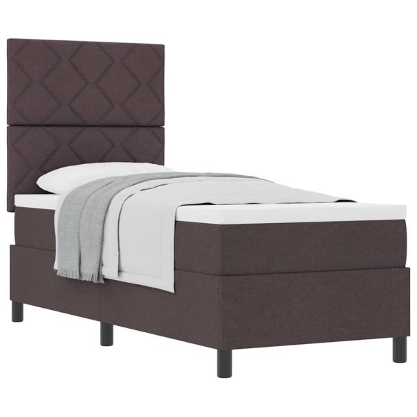 Boxspringbett mit Matratze Dunkelbraun 80x200 cm Stoff