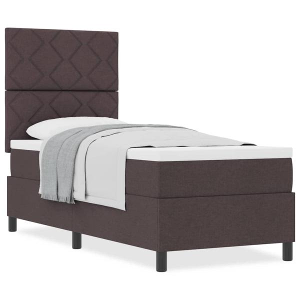 Boxspringbett mit Matratze Dunkelbraun 80x200 cm Stoff