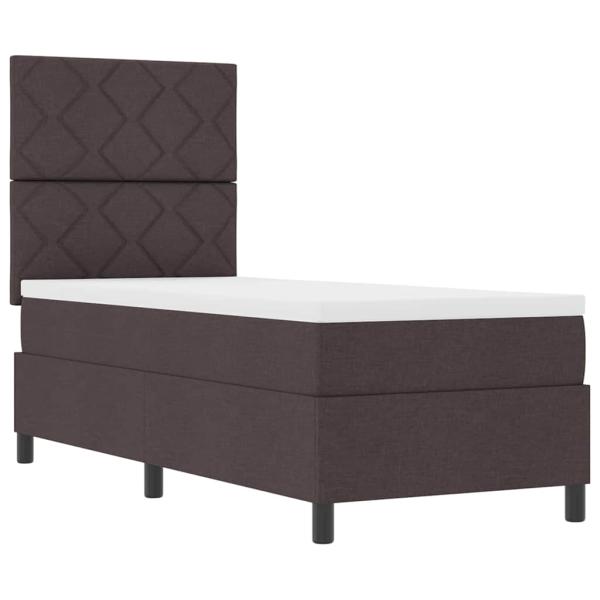 Boxspringbett mit Matratze Dunkelbraun 80x200 cm Stoff