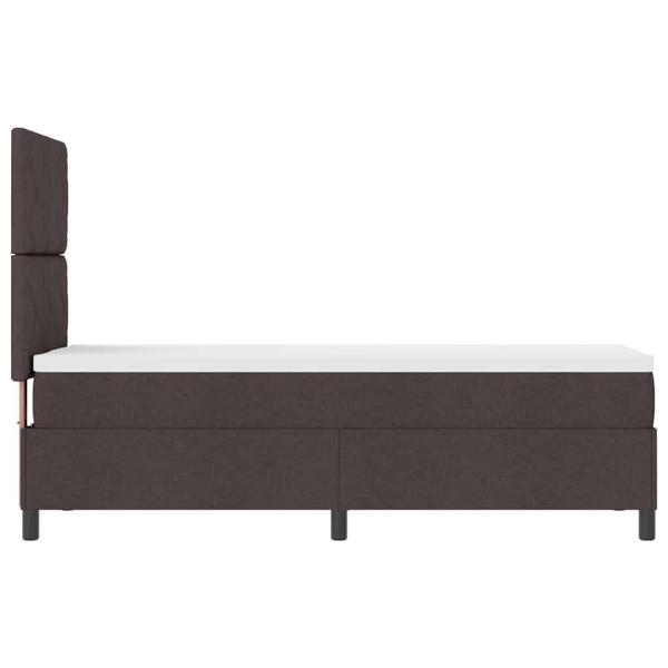 Boxspringbett mit Matratze Dunkelbraun 80x200 cm Stoff