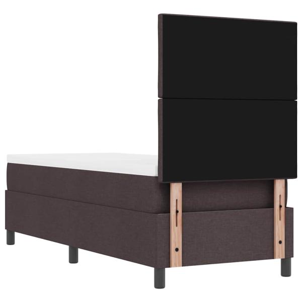 Boxspringbett mit Matratze Dunkelbraun 80x200 cm Stoff