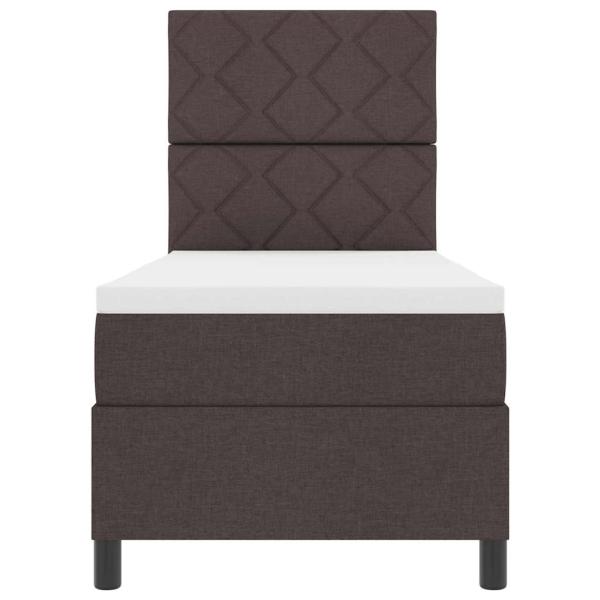 Boxspringbett mit Matratze & LED Dunkelbraun 80x200 cm Stoff