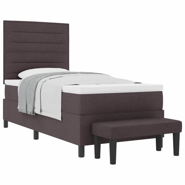 Boxspringbett mit Matratze & Bank Dunkelbraun 80x200 cm Stoff