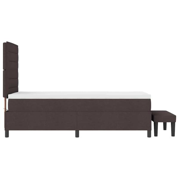 Boxspringbett mit Matratze & Bank Dunkelbraun 80x200 cm Stoff