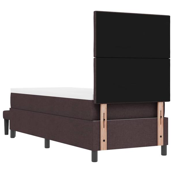 Boxspringbett mit Matratze & Bank Dunkelbraun 80x200 cm Stoff