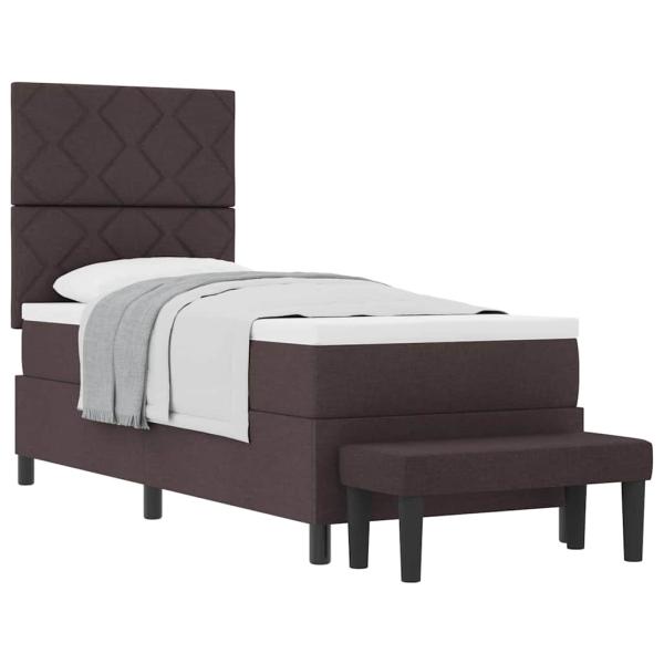 Boxspringbett mit Matratze & Bank Dunkelbraun 80x200 cm Stoff