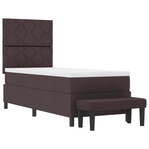 Boxspringbett mit Matratze & Bank Dunkelbraun 80x200 cm Stoff