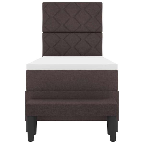 Boxspringbett mit Matratze & Bank Dunkelbraun 80x200 cm Stoff