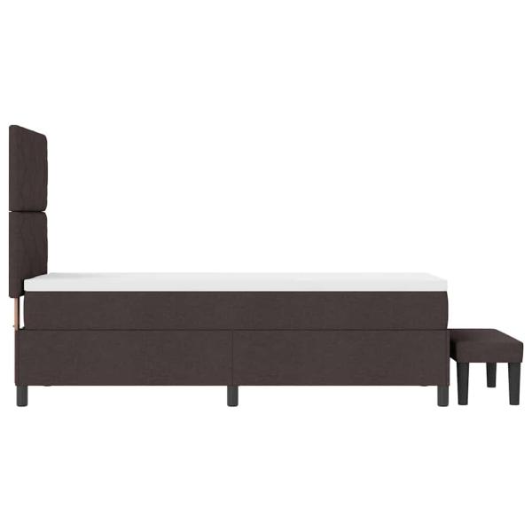 Boxspringbett mit Matratze & Bank Dunkelbraun 80x200 cm Stoff