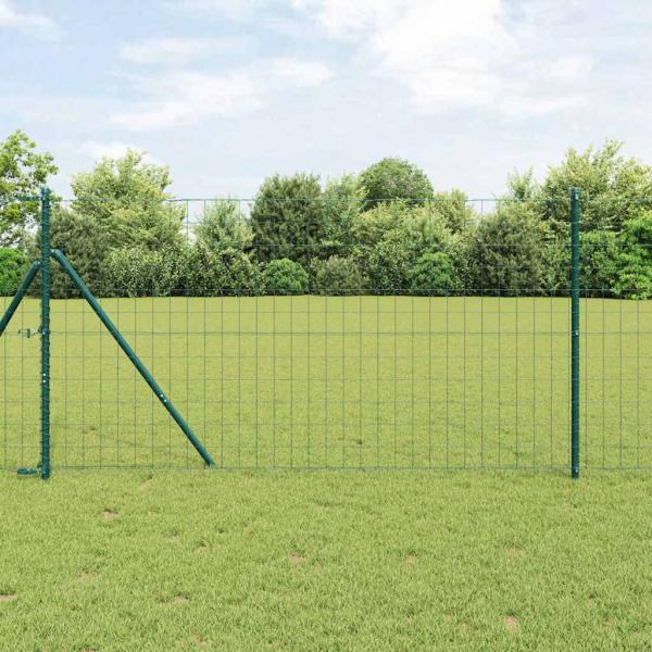 ARDEBO.de - Euro-Zaun mit 13 Pfosten 1x25 m Galvanisierter Stahl Grün