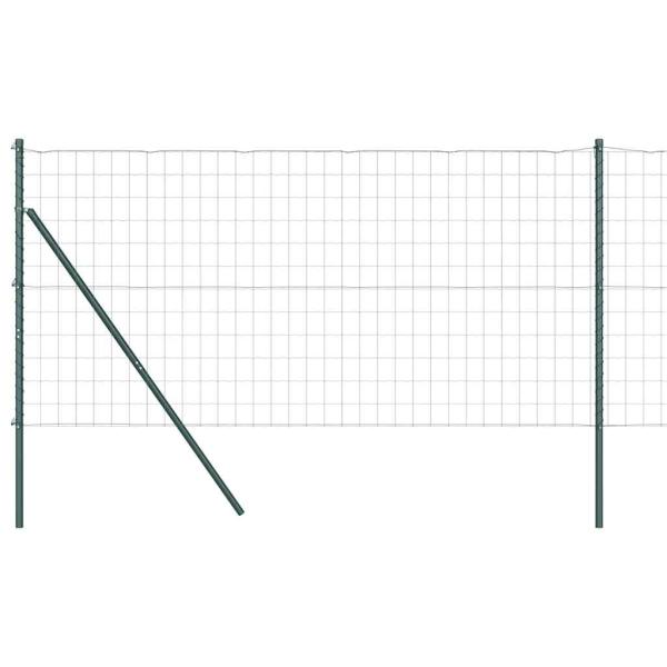 Euro-Zaun mit 13 Pfosten 1x25 m Galvanisierter Stahl Grün