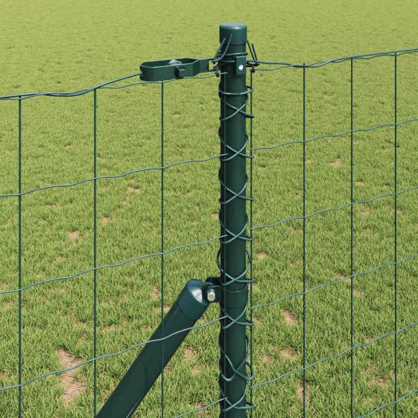 Euro-Zaun mit 13 Pfosten 1x25 m Galvanisierter Stahl Grün