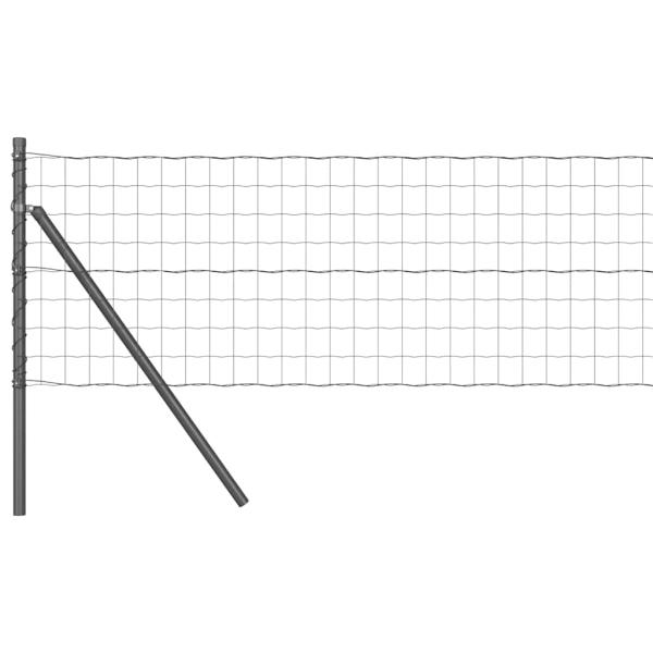 Euro Zaun mit 13 Pfosten 0.4x50 m Verzinkter Stahl Grau