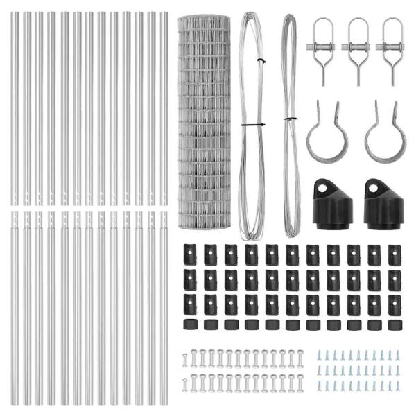Euro Zaun mit 13 Pfosten 1,2x25 m galvanisierter Stahl