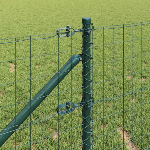 Euro Zaun mit 7 Spitzenpfosten 0.6x10 m verzinkter Stahl Grün