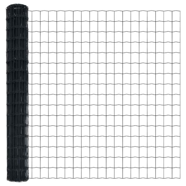 Euro Zaun mit 7 Spike-Pfosten 1.5x10 m verzinkter Stahl grau
