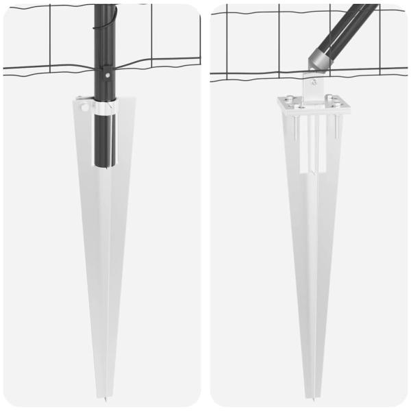 Eurozaun mit 13 Stachelpfosten 0,4x50 m verzinkter Stahl grau