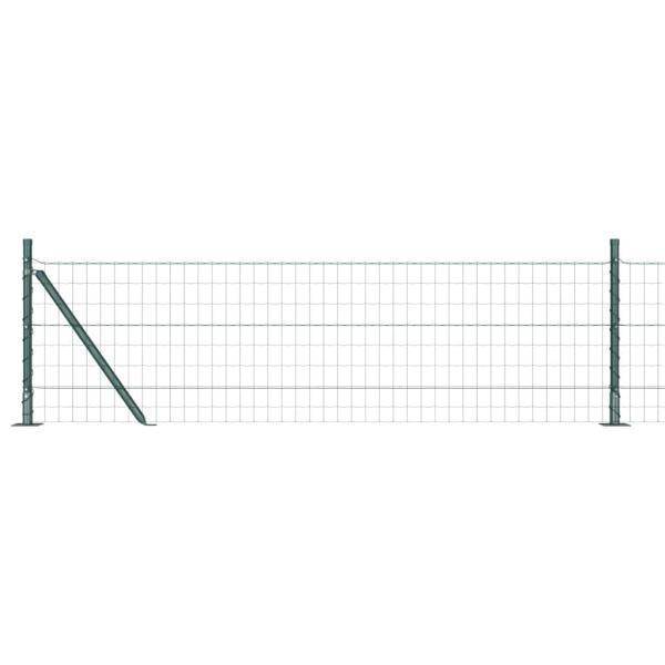 Euro Zaun mit 13 Flanschpfosten 0,4x50 m verzinkter Stahl