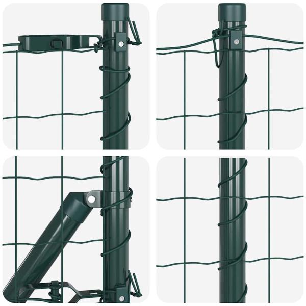 Euro Zaun mit 13 Flanschpfosten 0,4x50 m verzinkter Stahl
