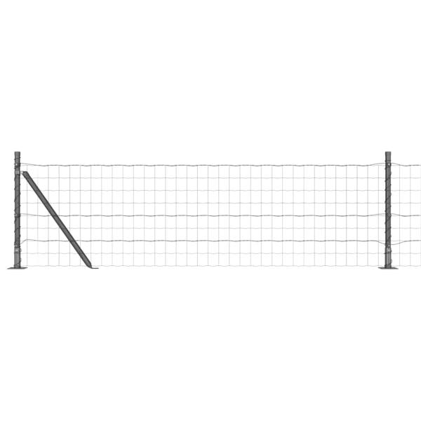 Euro Zaun mit 13 Flanschposten 0.4x50 m galvanisierter Stahl
