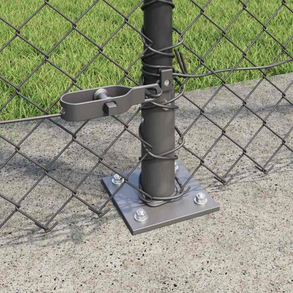 Maschendrahtzaun mit Betonsockel 10 x 1,6 m Grau Netz