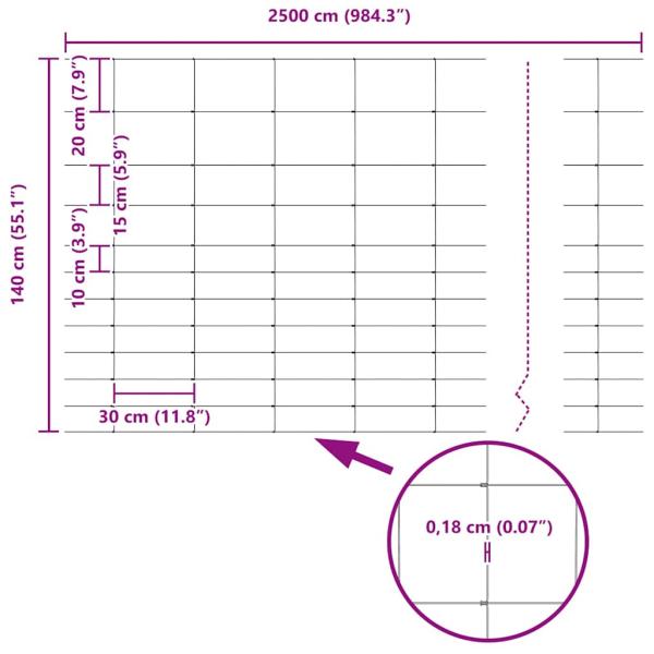 Feldzaun 1,4x25 m Verzinkter Stahl, Zaunpfosten 13 Stück Ø32 mm 190 cm Verzinkter Stahl