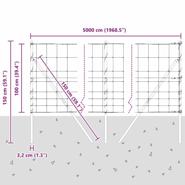 Ground Fix Geschweißter Drahtzaun 50 x 1 m Verzinkter Stahl