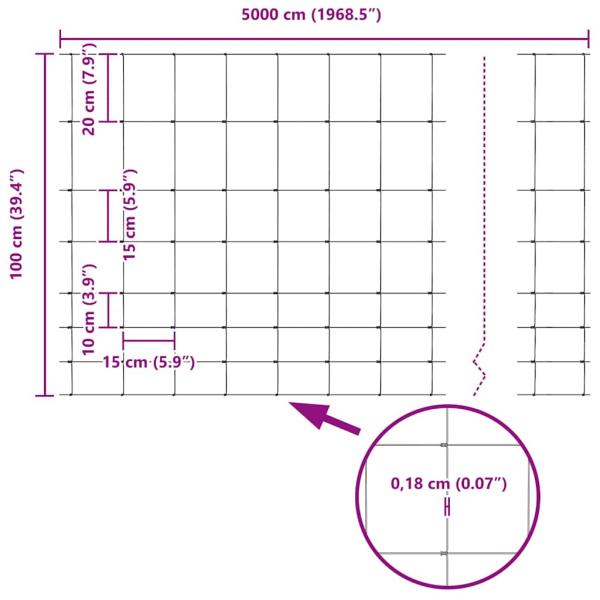 Ground Fix Geschweißter Drahtzaun 50 x 1 m Verzinkter Stahl