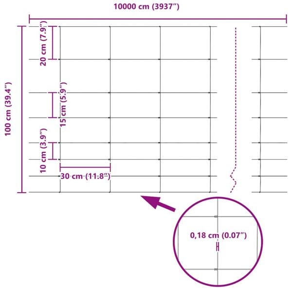 Feldzaun 1x100 m Verzinkter Stahl, Zaunpfosten 13 Stück Ø32 mm 150 cm Verzinkter Stahl