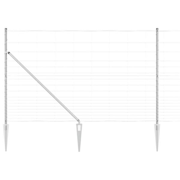 Schweißdrahtzaun mit Spikes 50 x 1,5 m Verzinkter Stahl Silber