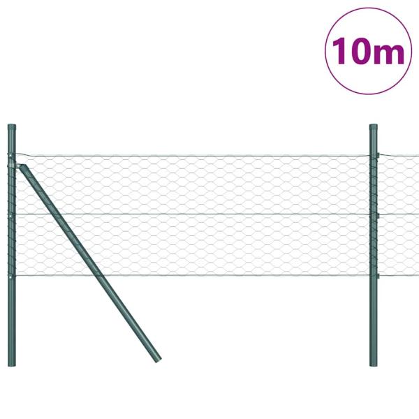 Bodenmontierter Sechseckzaun 10 x 0,5 m PVC-beschichteter Stahl