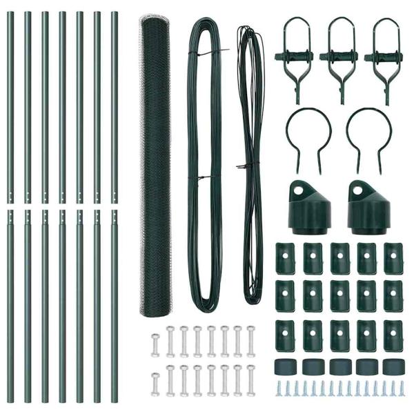 Bodenmontierter Sechseckzaun 10 x 1,6 m PVC-beschichteter Stahl
