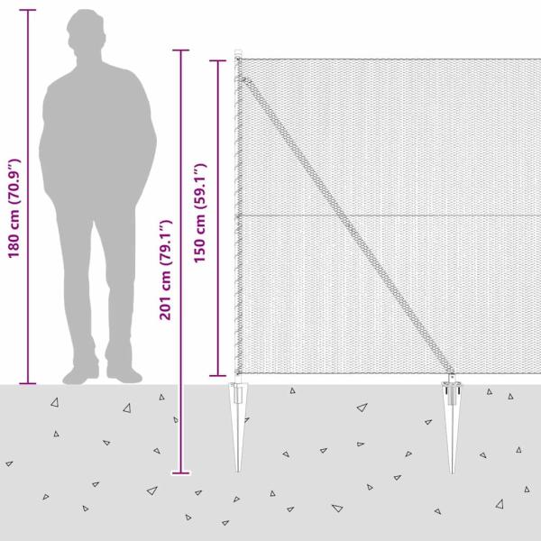 Sechseckzaun Grau 1,5x50 m Stahl, Zaunpfosten mit Spitze 13 Stück Ø32 mm 170 cm galvanisierter Stahl