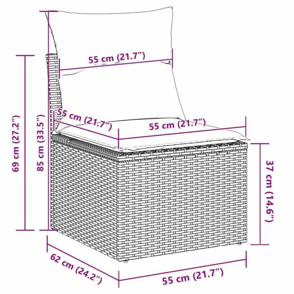 Gartensofa-set 13 stk. 10-Sitzanzahl Schwarz Poly-Rattan