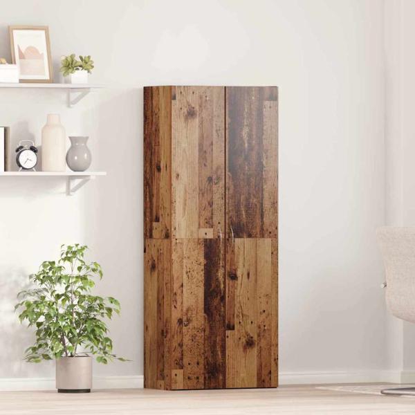 ARDEBO.de - Aktenschrank Set aus 2 Altholz Massiv recyceltes Holz