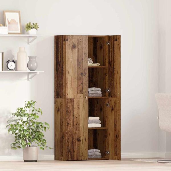 Aktenschrank Set aus 2 Altholz Massiv recyceltes Holz