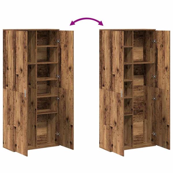 Highboard Altholz 80x35x180 cm Holzwerkstoff