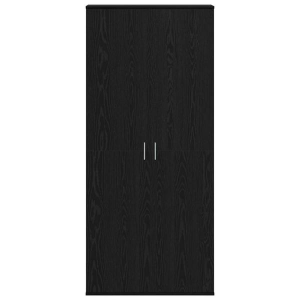 Highboard Schwarz Eiche 80x35x180 cm Holzwerkstoff