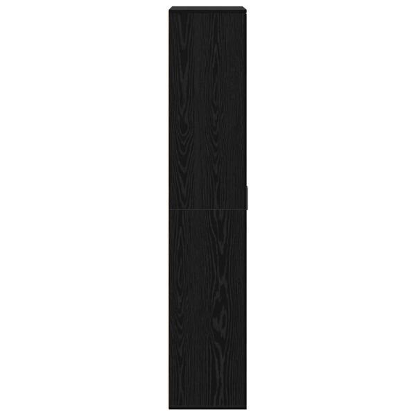 Highboard Schwarz Eiche 80x35x180 cm Holzwerkstoff
