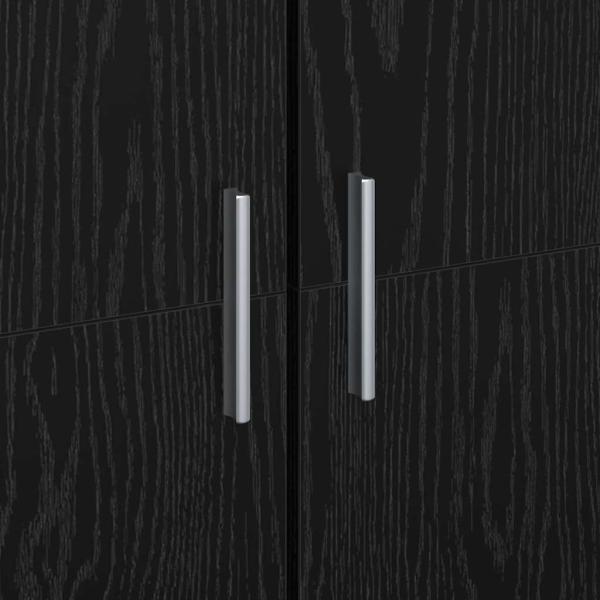 Highboard Schwarz Eiche 80x35x180 cm Holzwerkstoff