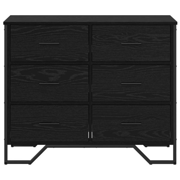 Kommode Schwarz-Eiche 91x35,5x74,5 cm Holzwerkstoff