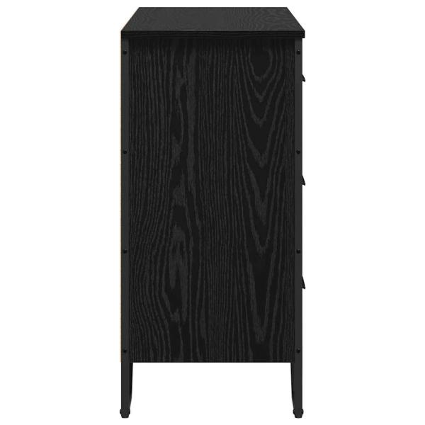 Kommode Schwarz-Eiche 91x35,5x74,5 cm Holzwerkstoff
