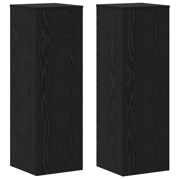 Pflanzenständer 2 Stk Schwarze Eiche 33x33x100 cm Holzwerkstoff, Pflanzenständer Schwarze Eiche 33x33x100 cm Holzwerkstoff