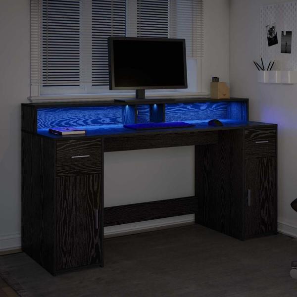 Schreibtisch Schwarz Eiche 160x55x91 cm Holzwerkstoff